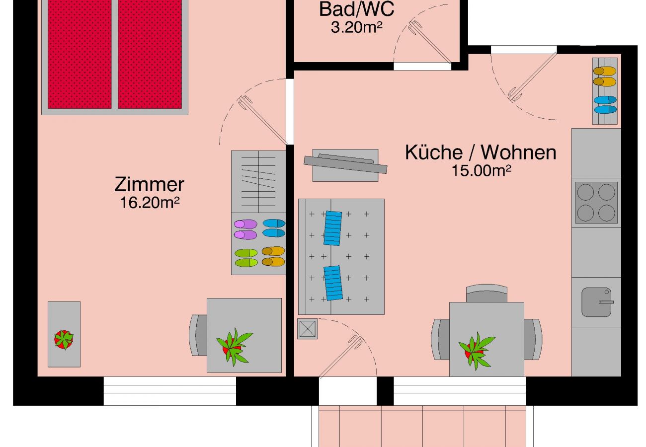 Ferienwohnung in Zürich - ZH Black - Letzigrund HITrental Apartment