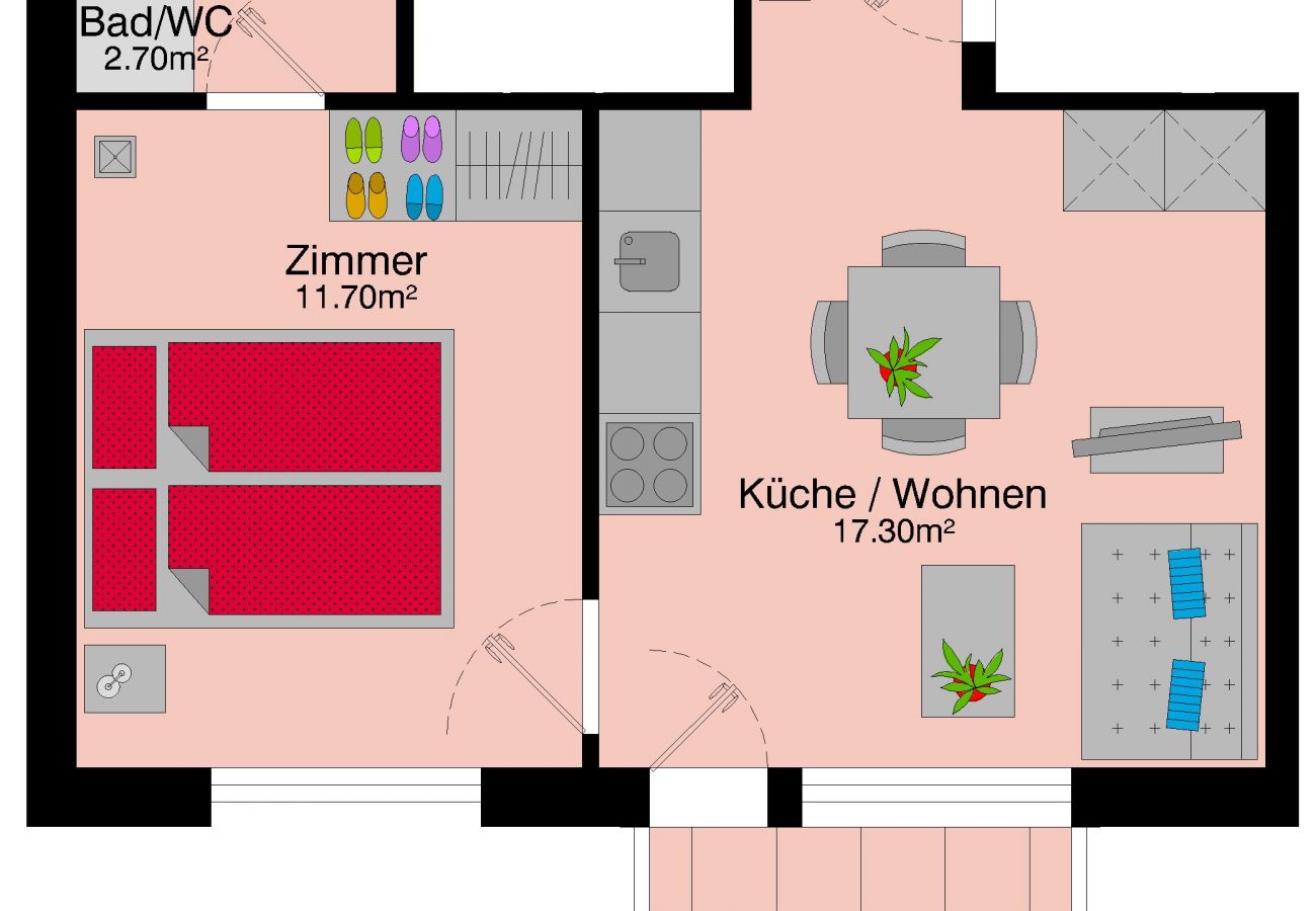 Ferienwohnung in Zürich - ZH Bordeaux - Letzigrund HITrental Apartment