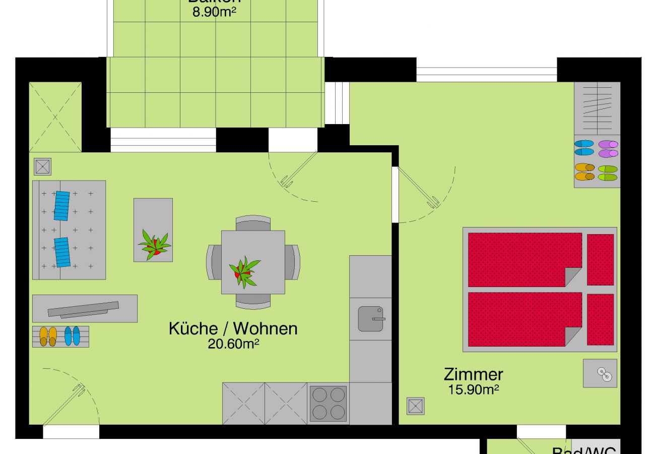 Ferienwohnung in Zürich - ZH Khaki - Letzigrund HITrental Apartment