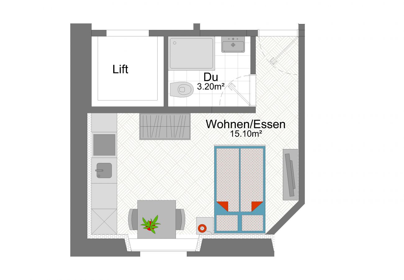 Estudio en Zúrich - ZH Cranberry ll - Oerlikon HITrental Apartment