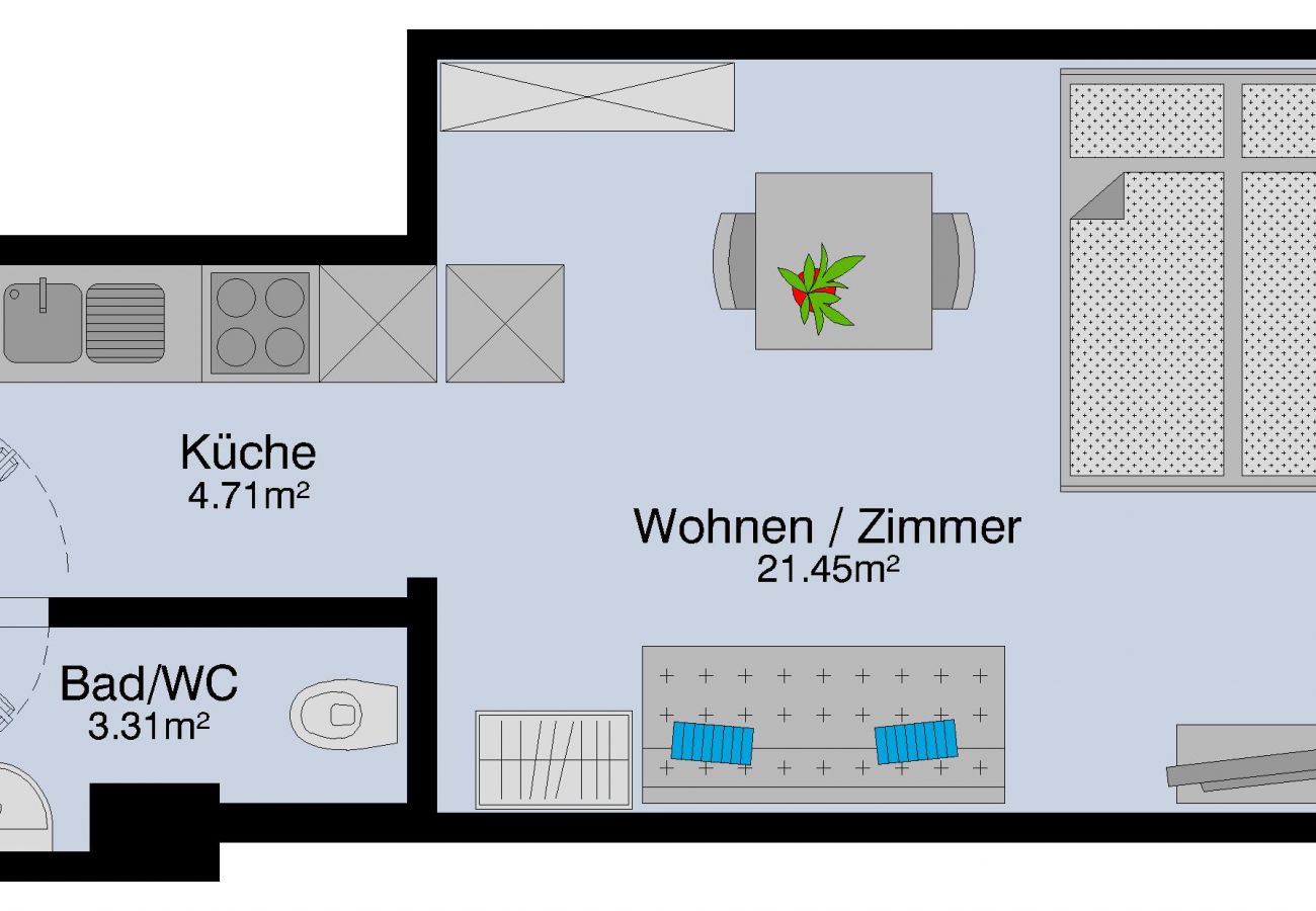 Studio w Zurich - ZH Niederdorf II - HITrental Apartment